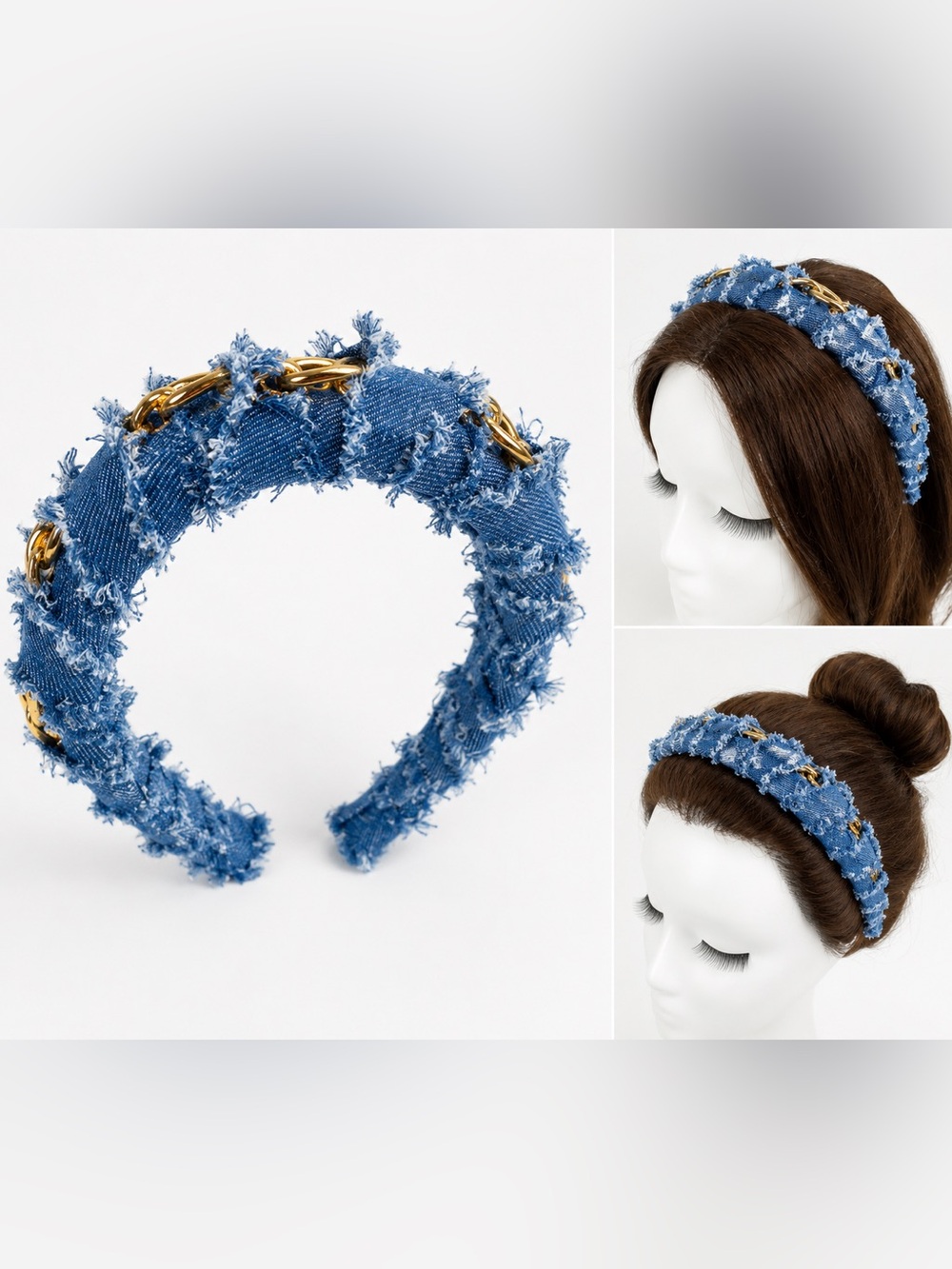 Denim Chain Headband NWOT✨✨